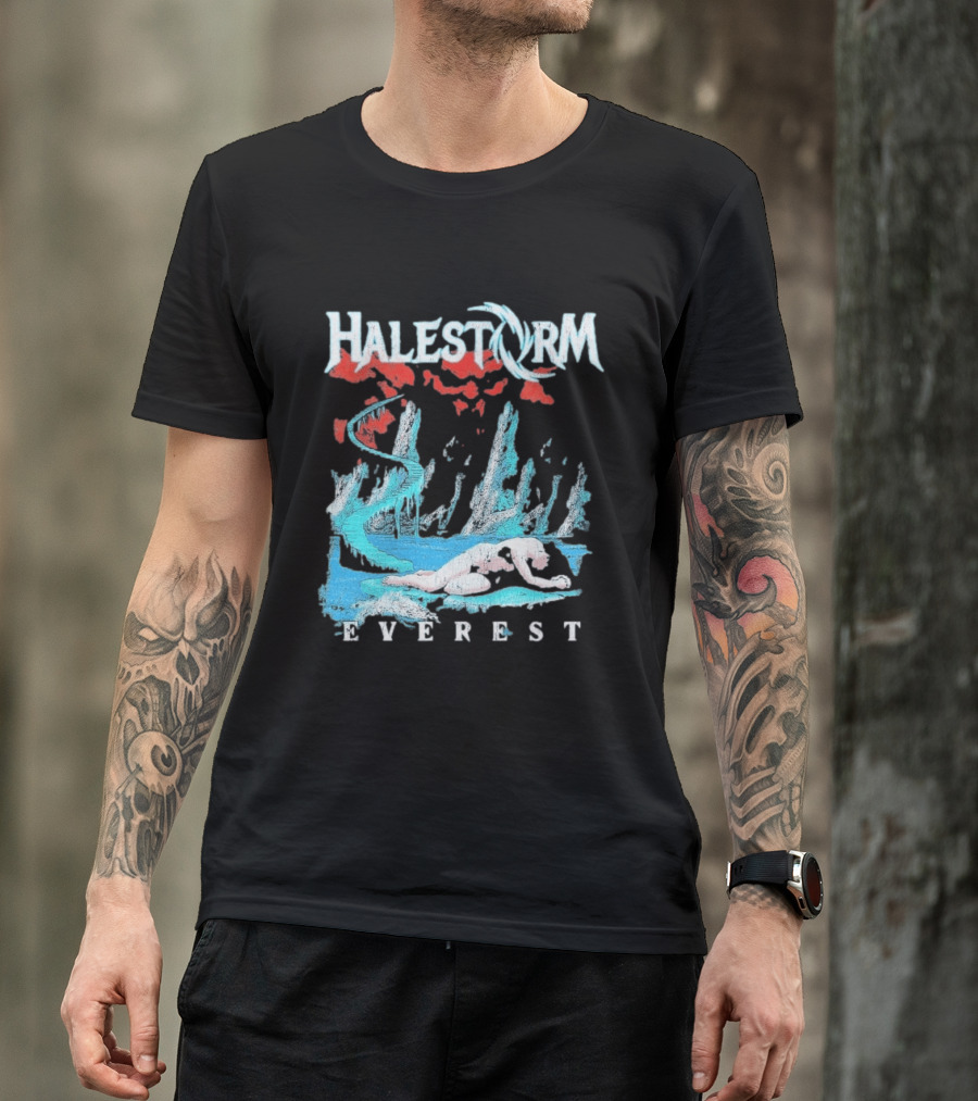 Halestorm Everest Distressed Surreal Mountain Landscape T-Shirt