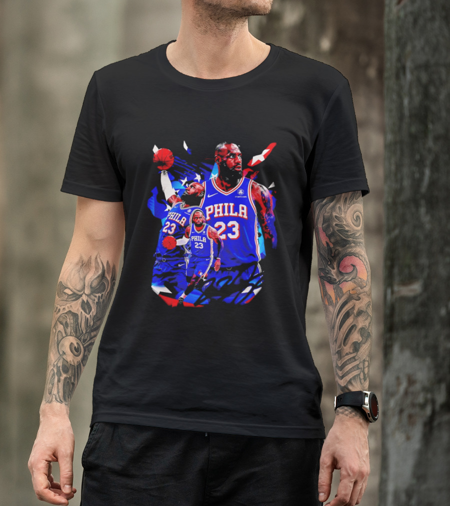 LeBron James Phila 23 Philadelphia 76ers Dunking Crypto Com T-Shirt