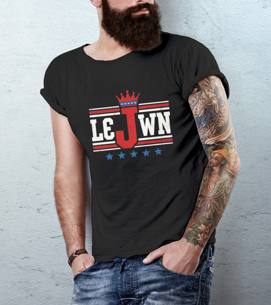 Philadelphia 76ers LeJWN NBA Crown Stars T-Shirt