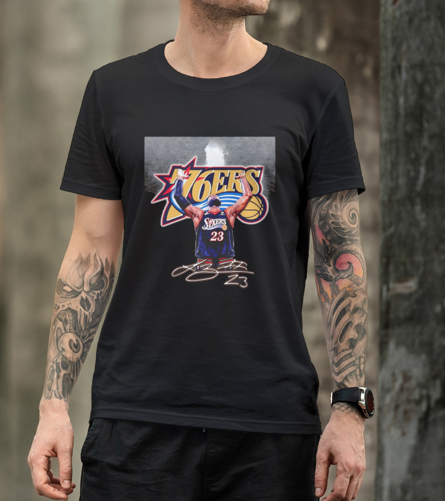 Philadelphia 76ers LeBron James Number 23 Basketball Celebration T-Shirt