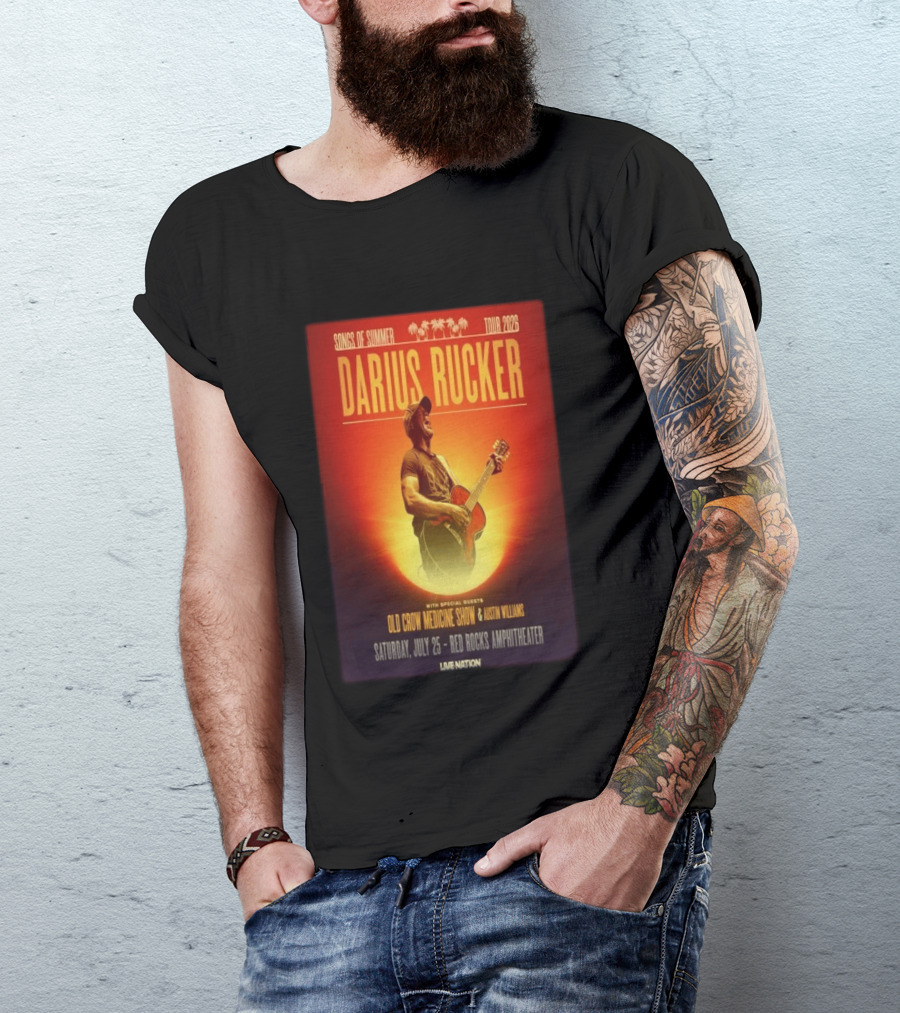Songs Of Summer Tour 2026 Darius Rucker With Old Crow Medicine Show And Austin Williams Live At Red Rocks Amphitheater July 25 T-Shirt
