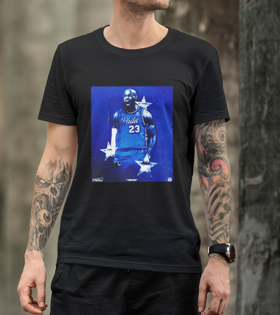 LeBron James Philadelphia 76ers Philly 23 Blue Stars T-Shirt