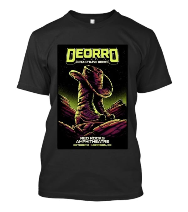 Deorro Botas Y Rave Rocks Red Rocks Amphitheatre October 3 Morrison CO 2026 T-Shirt