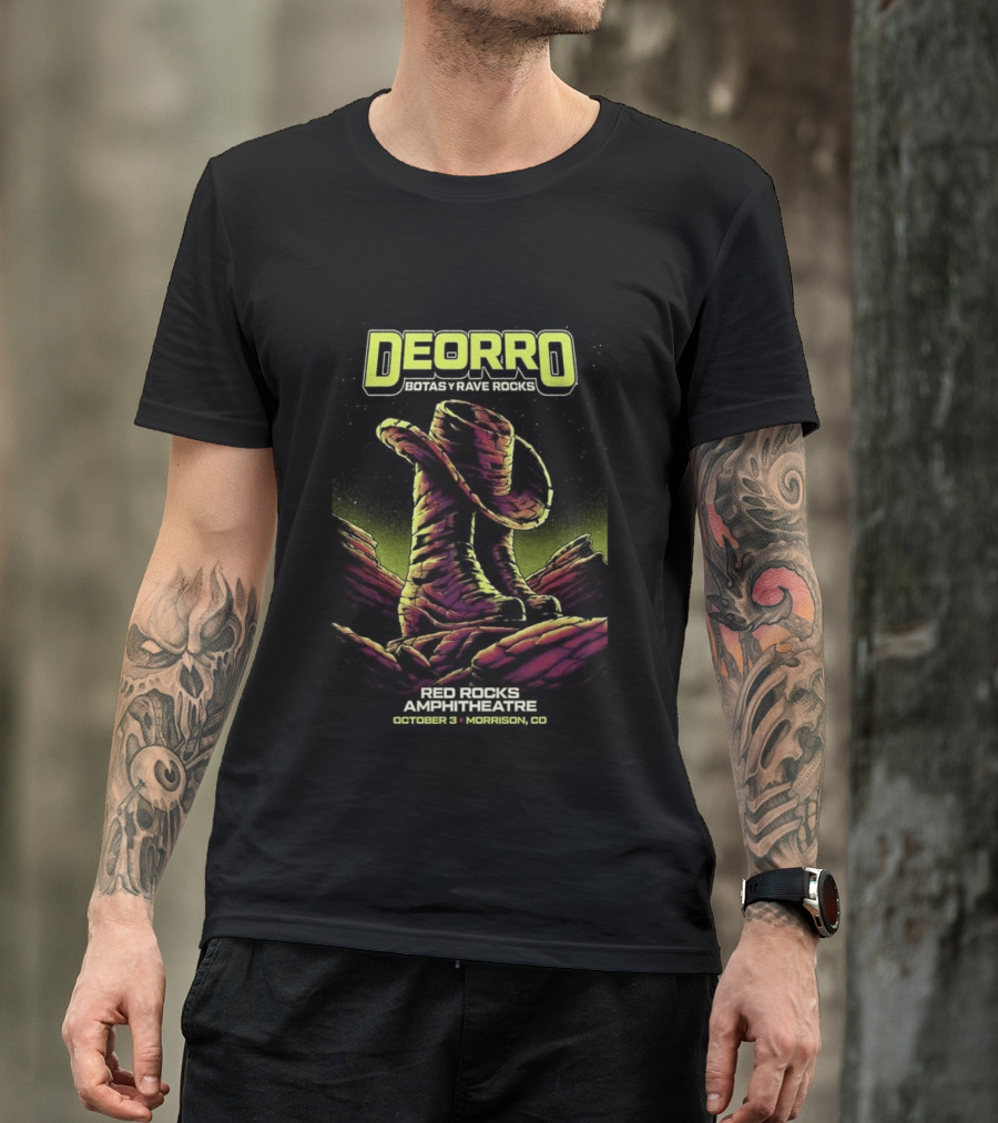 Deorro Botas Y Rave Rocks Red Rocks Amphitheatre October 3 Morrison CO 2026 T-Shirt