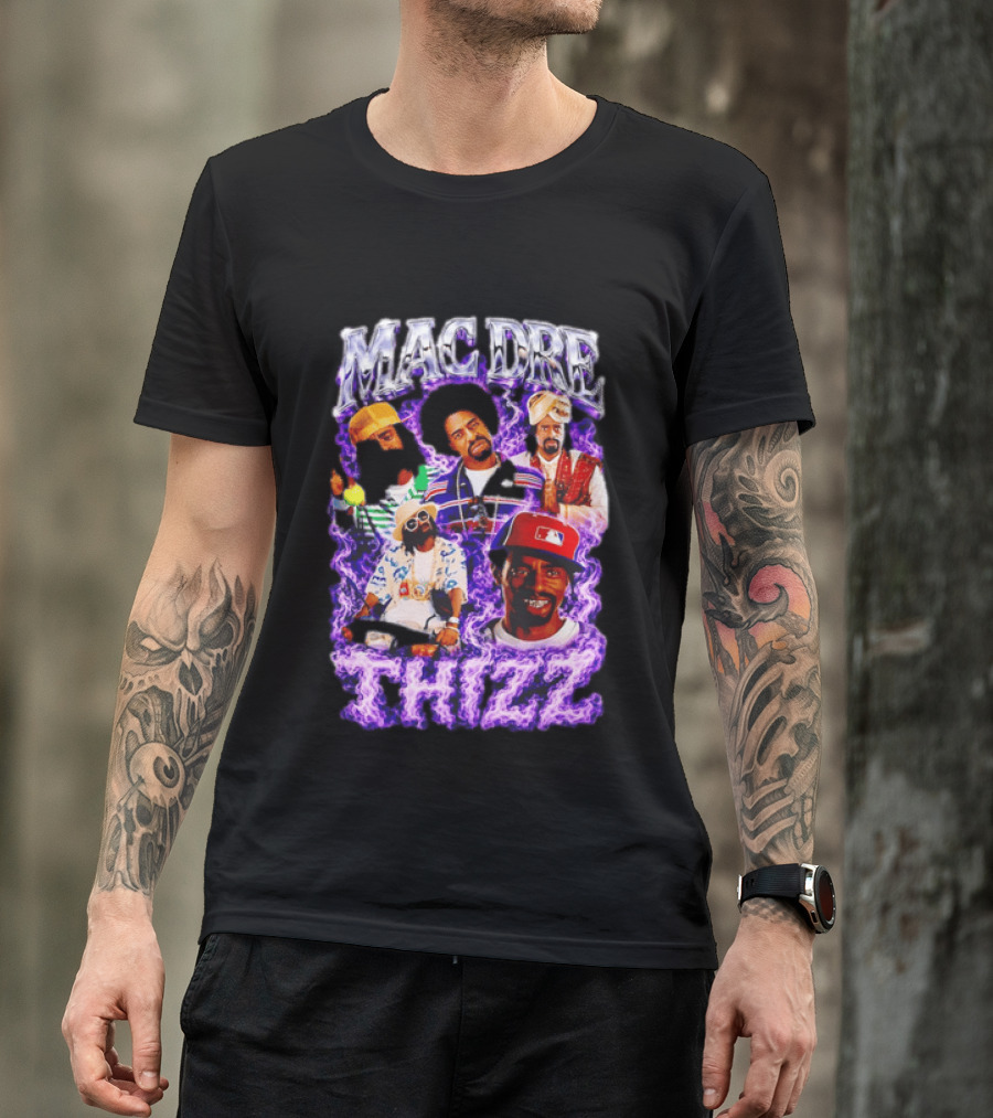 Mac Dre Thizz Collage Purple Rap Music T-Shirt