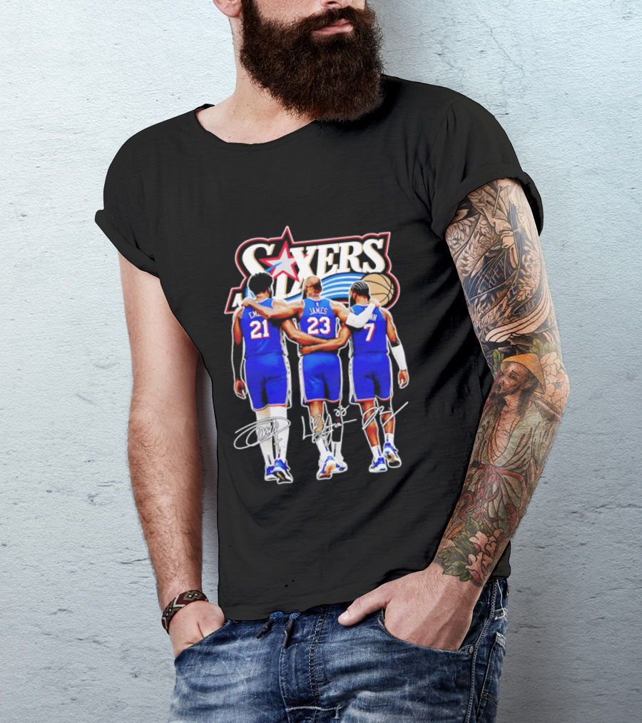 Philadelphia 76ers Embiid James Harden Back To Back Basketball Stars Sixers T-Shirt
