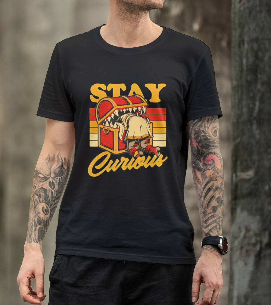 Stay Curious Mimic Dungeons And Dragons Role Playing Game T-Shirt