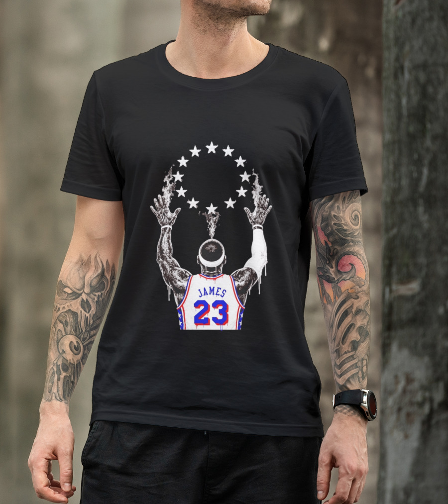 LeBron James 23 Philadelphia 76ers Starry T-Shirt