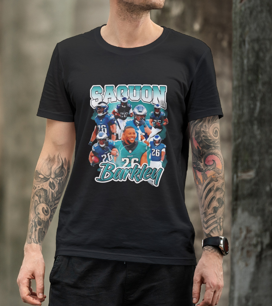 Saquon Barkley Eagles Number 26 Player Collage T-Shirt