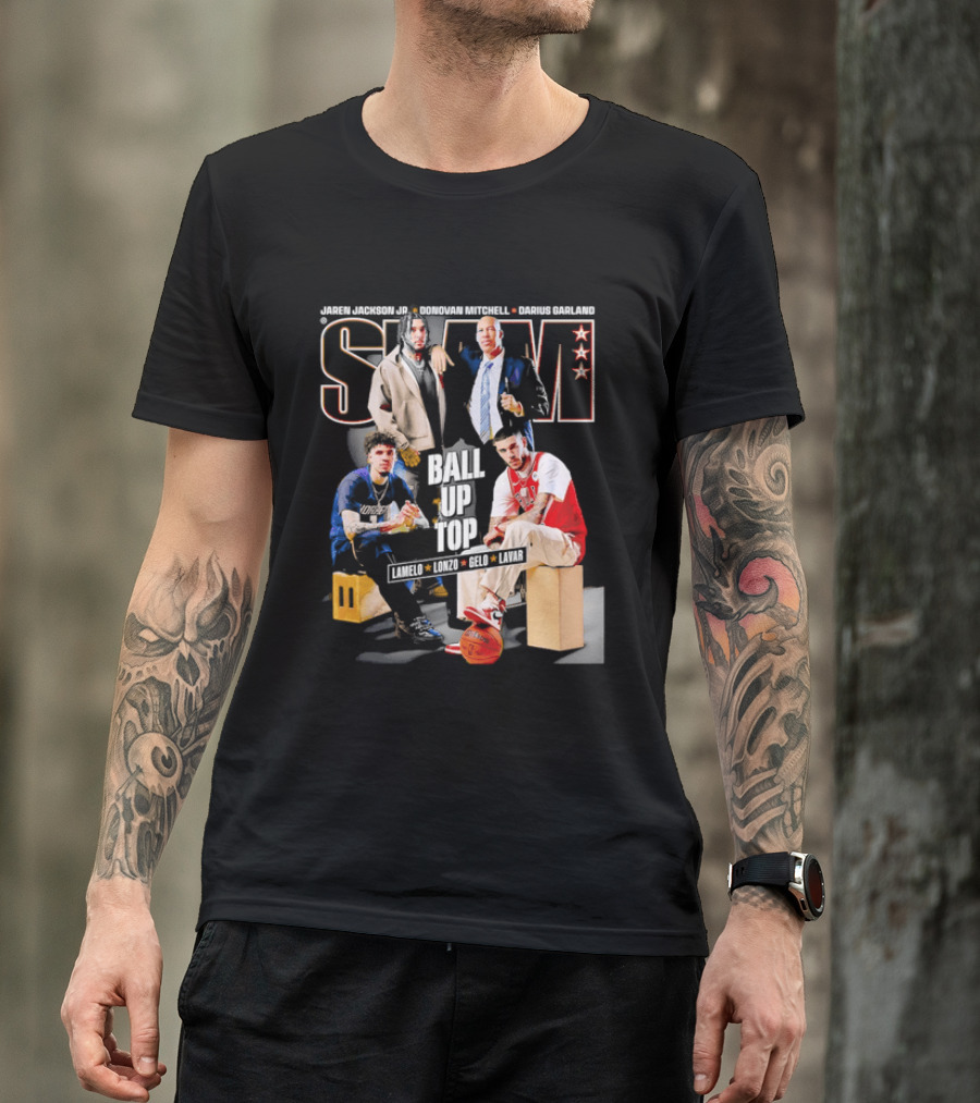 Slam Magazine Ball Up Top LaMelo Lonzo Gelo LaVar Chicago Bulls Legends T-Shirt