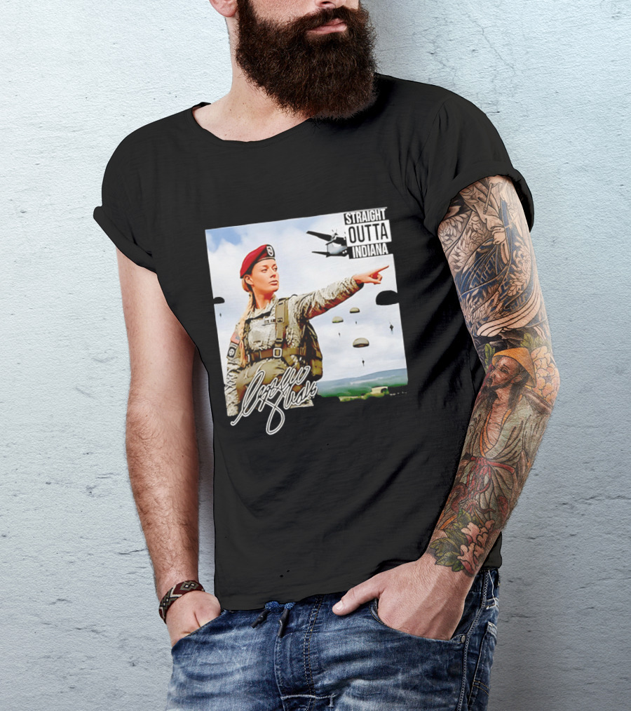 Sophie Cunningham Straight Outta Indiana Military Paratrooper T-Shirt