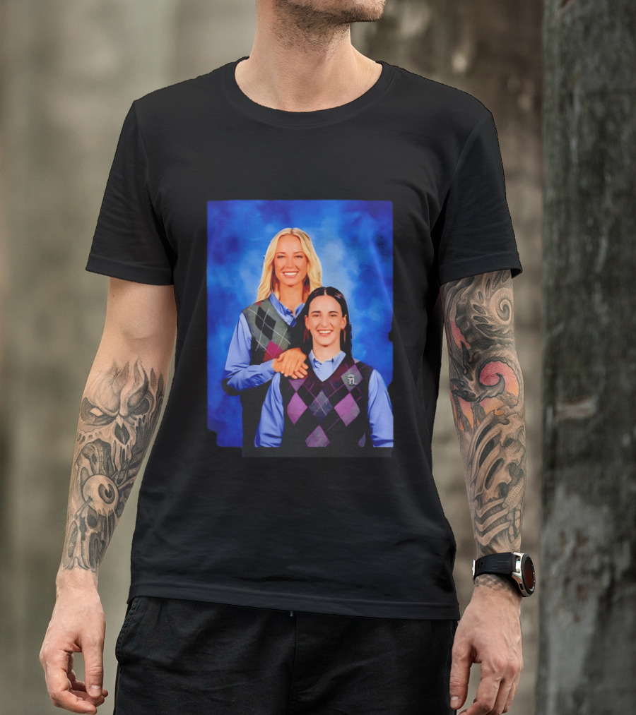 Sophie Cunningham Vs Caitlin Clark Step Brothers Portrait Style Sports Rivalry T-Shirt
