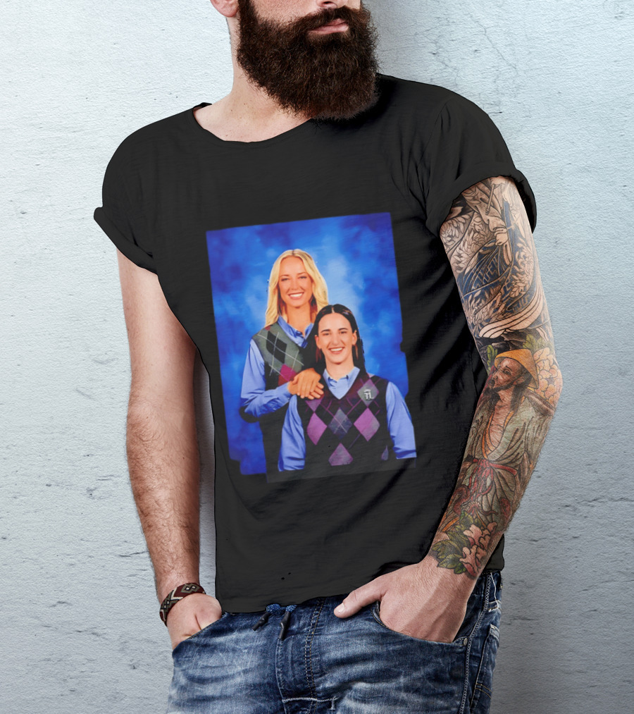 Sophie Cunningham Vs Caitlin Clark Step Brothers Portrait Style Sports Rivalry T-Shirt