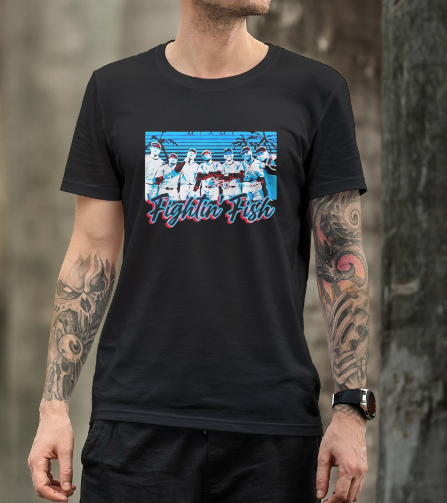 Fightin Fish Miami Marlins Team Lineup T-Shirt