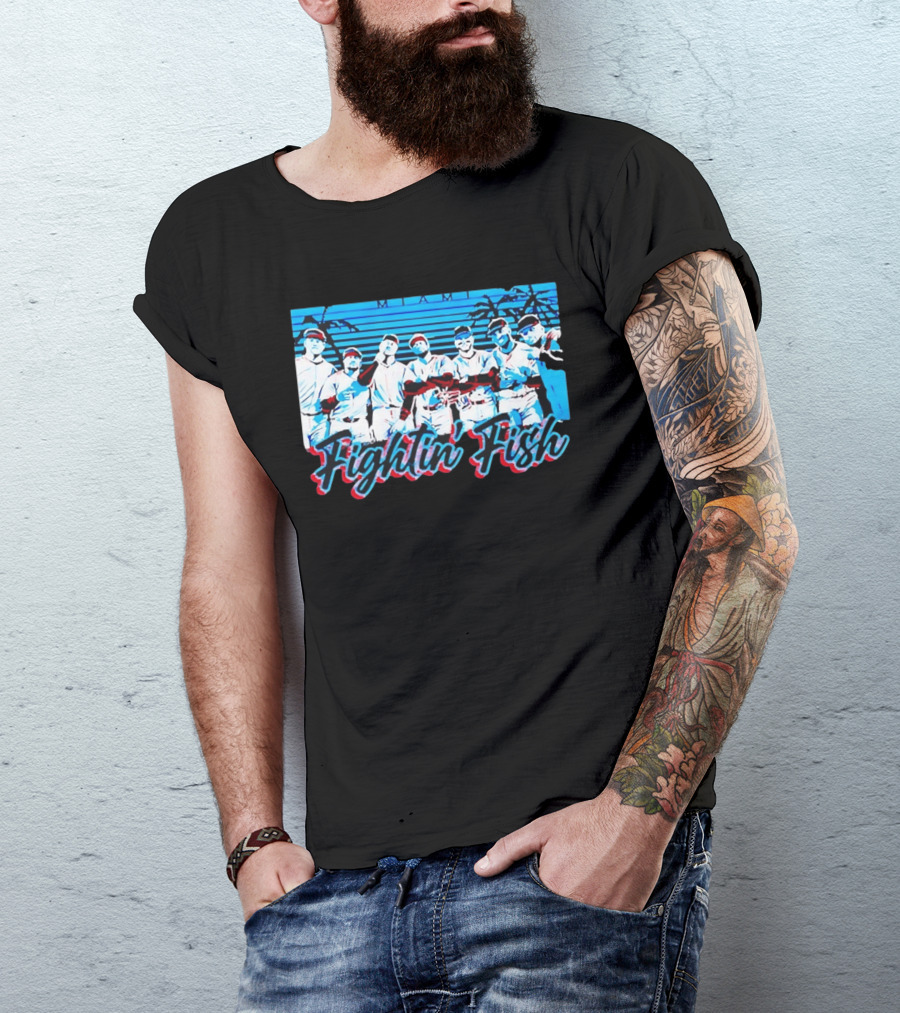 Fightin Fish Miami Marlins Team Lineup T-Shirt