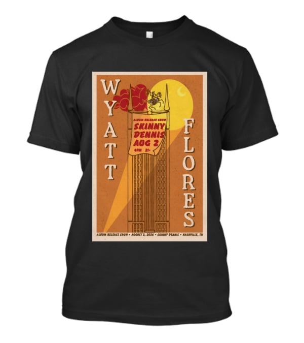 Wyatt Flores Album Release Show Skinny Dennis August 2 2026 Nashville TN T-Shirt