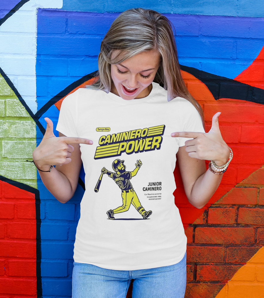 Junior Caminero Tampa Bay Caminero Power Baseball 13 T-Shirt