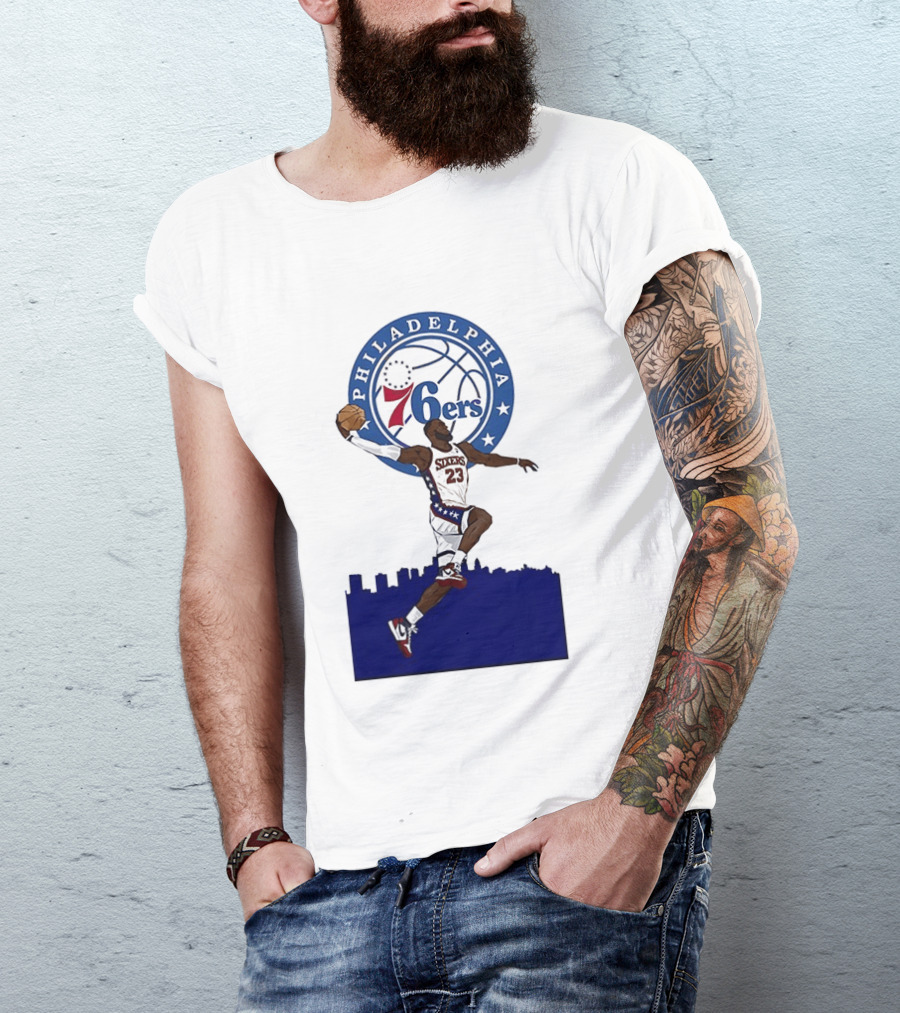 Philadelphia 76ers LeBron James Fly Guy Basketball 6ers T-Shirt