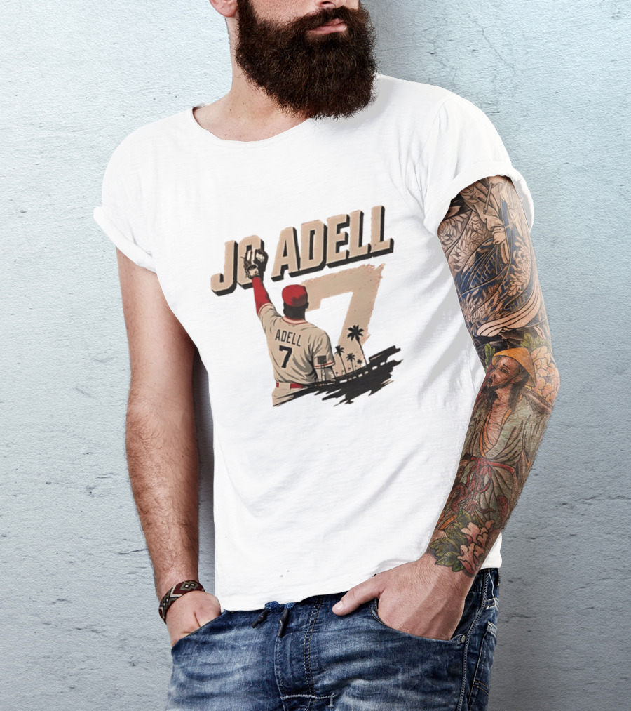 Los Angeles Angels Jo Adell Number 7 Baseball Sports Palm Trees T-Shirt