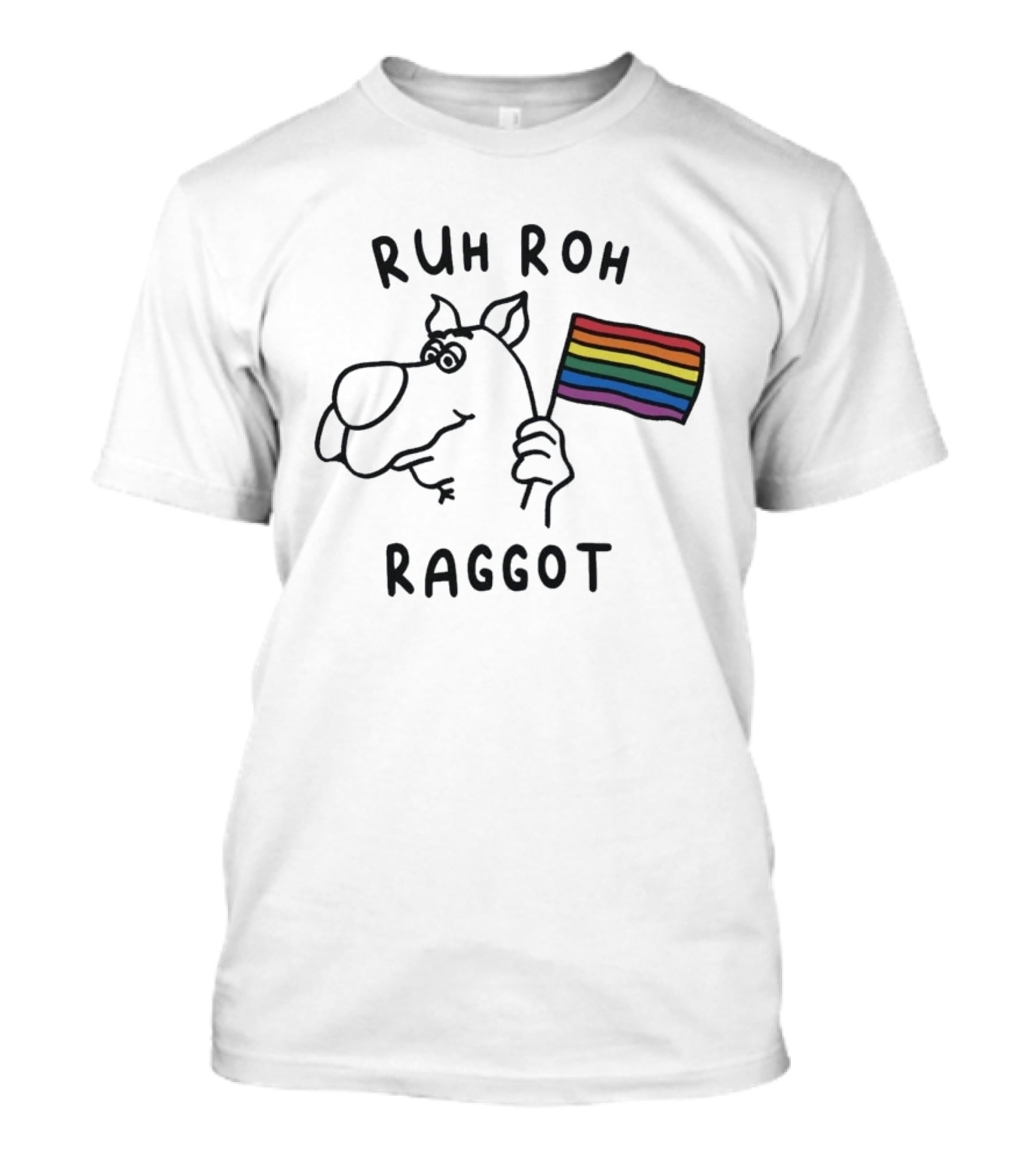 Ruh Roh Raggot Scooby Doo Rainbow Pride Flag T-Shirt