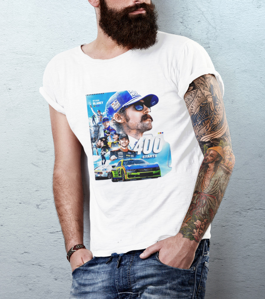 Ryan Blaney 400 Starts Team Penske NASCAR Racing Achievement 2026 T-Shirt