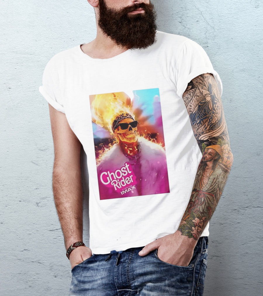 Ghost Rider Filmed For IMAX Flaming Skull T-Shirt