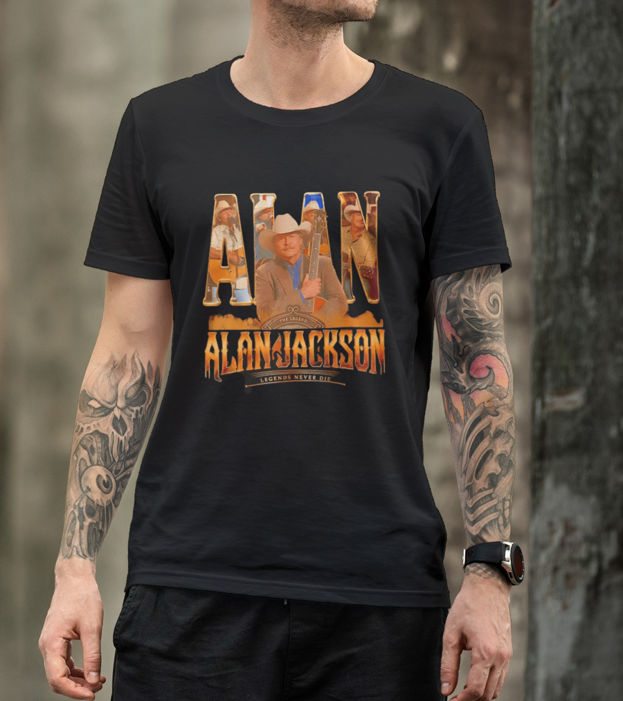 Alan Jackson The Legend Legends Never Die Country Music T-Shirt