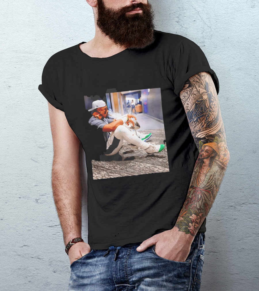 Jalen Hurts Philadelphia Eagles Smoking Trophy Cigar Celebratory Moment T-Shirt