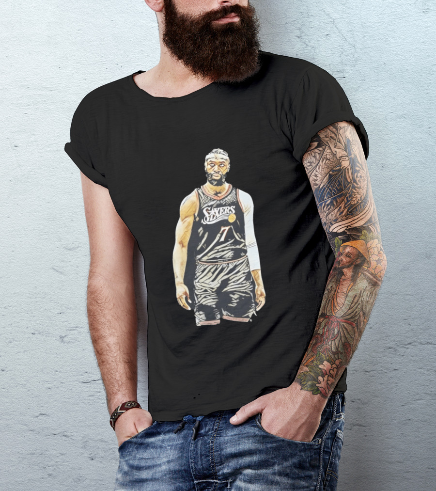 Jaylen Brown Sixers 7 Basketball Player Sketch T-Shirt