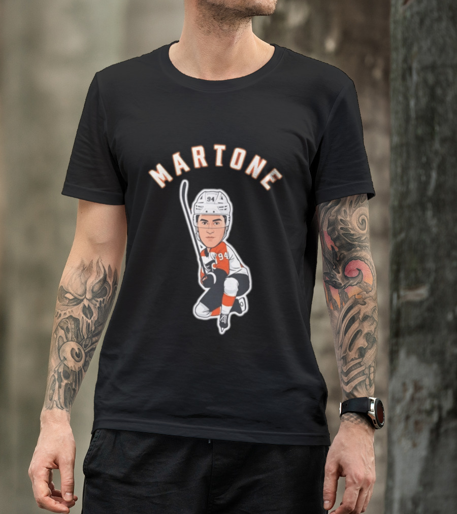 Martone 94 Hockey Player Cartoon T-Shirt