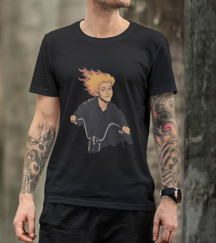 Ghost Rider Comic Style Motorcycle Flame Rider T-Shirt