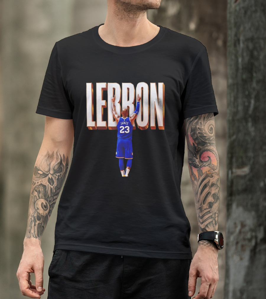 LeBron James 23 Philadelphia 76ers Gold Letter Jersey T-Shirt