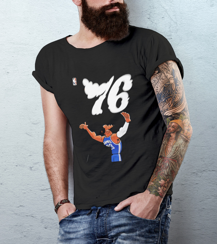 LeBron James 23 Cartoon 76 Philadelphia NBA Jersey Basketball T-Shirt