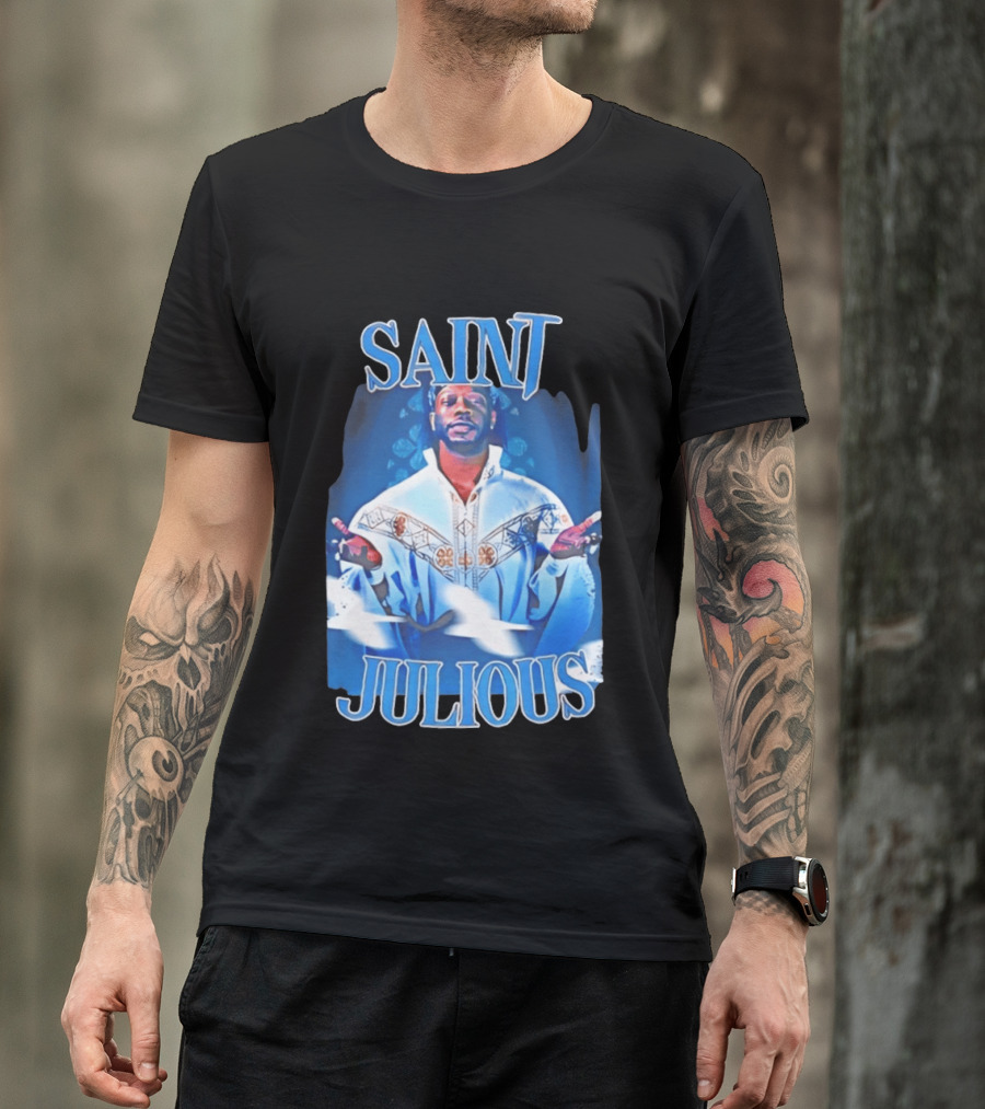 Saint Julios Majestic Icon In White Robe T-Shirt