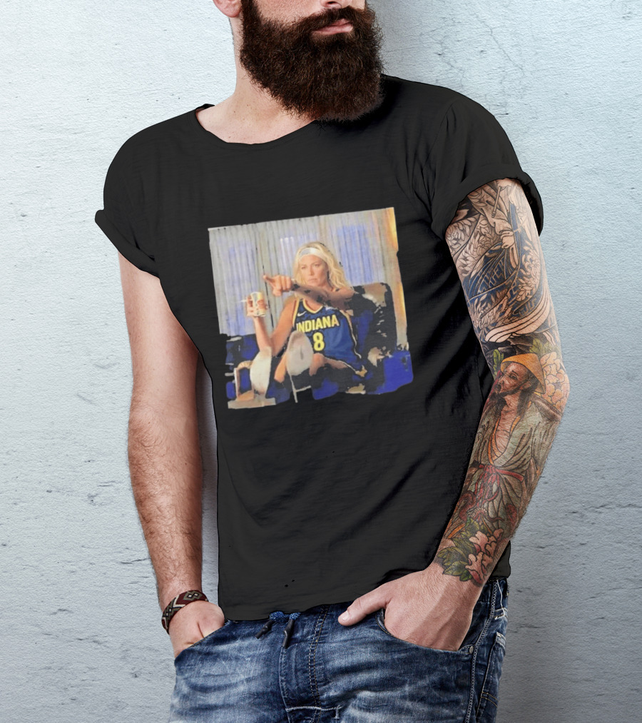 Sophie Cunningham Indiana Number 8 Rick Dalton Leonardo DiCaprio Pointing Scene T-Shirt