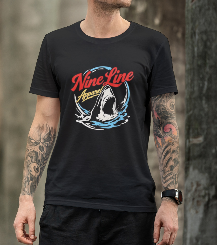 Nine Line Apparel Shark Rising Ocean T-Shirt