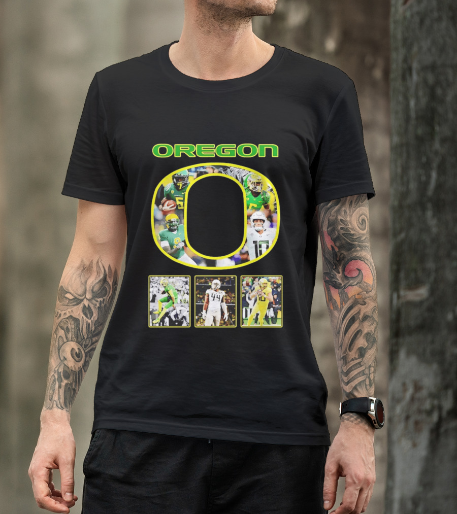 Oregon Ducks Football Players Collage NCAA Team Spirit T-Shirt