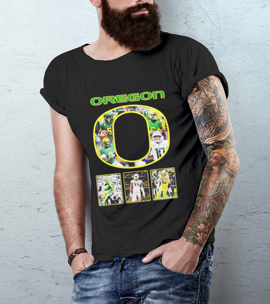 Oregon Ducks Football Players Collage NCAA Team Spirit T-Shirt