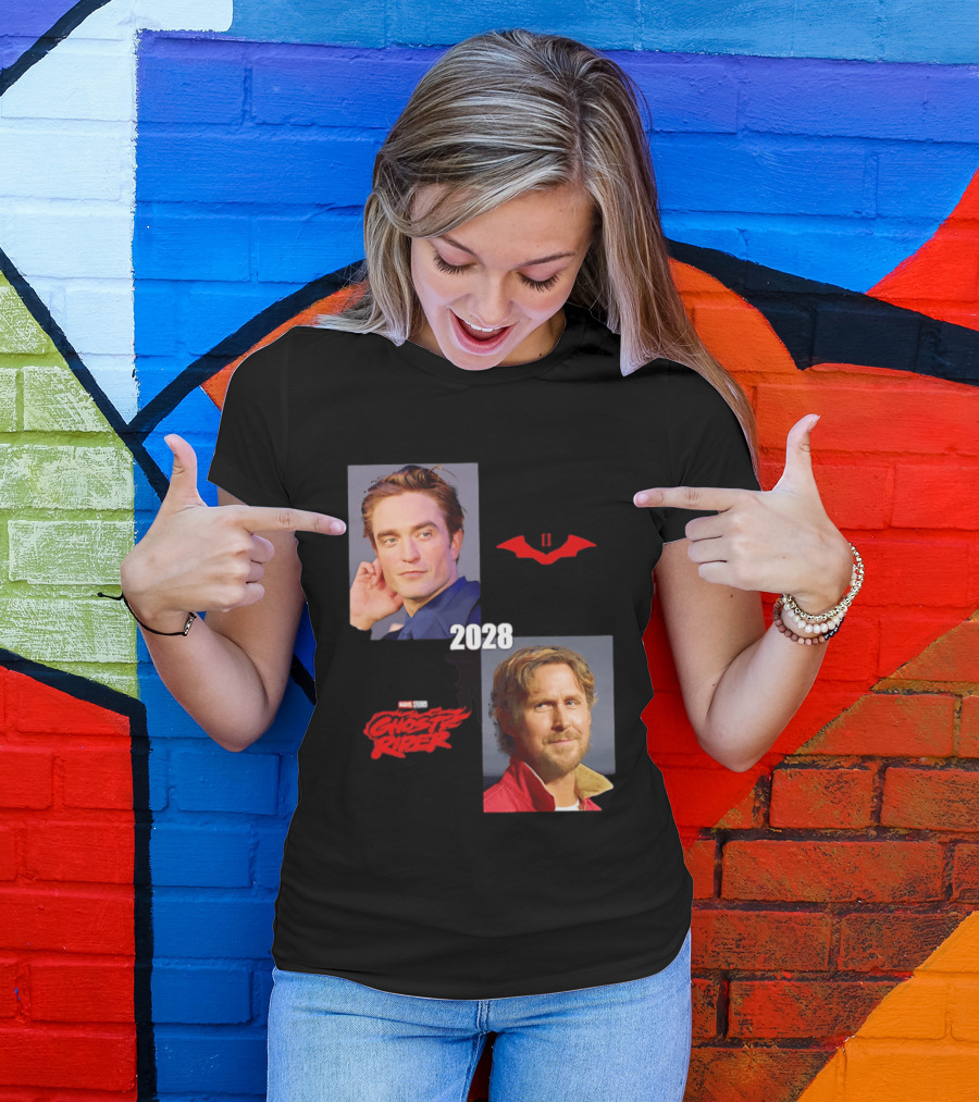 The Batman 2 2028 Marvel Studios Ghost Rider Robert Pattinson Ryan Gosling T-Shirt