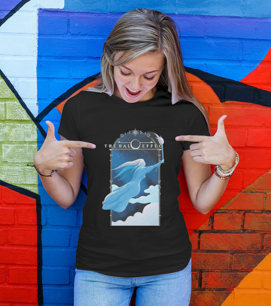 The Halo Effect Blue Lady Ethereal Night Sky Celestial T-Shirt