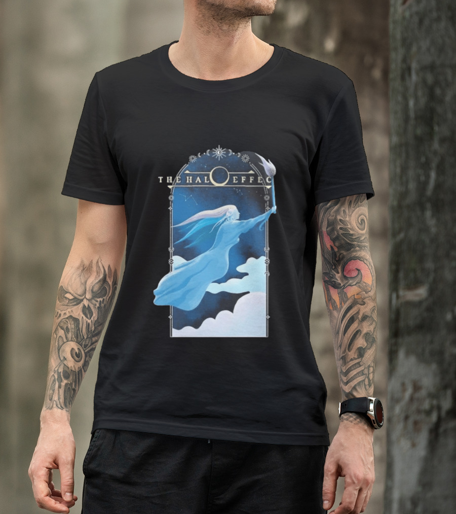 The Halo Effect Blue Lady Ethereal Night Sky Celestial T-Shirt