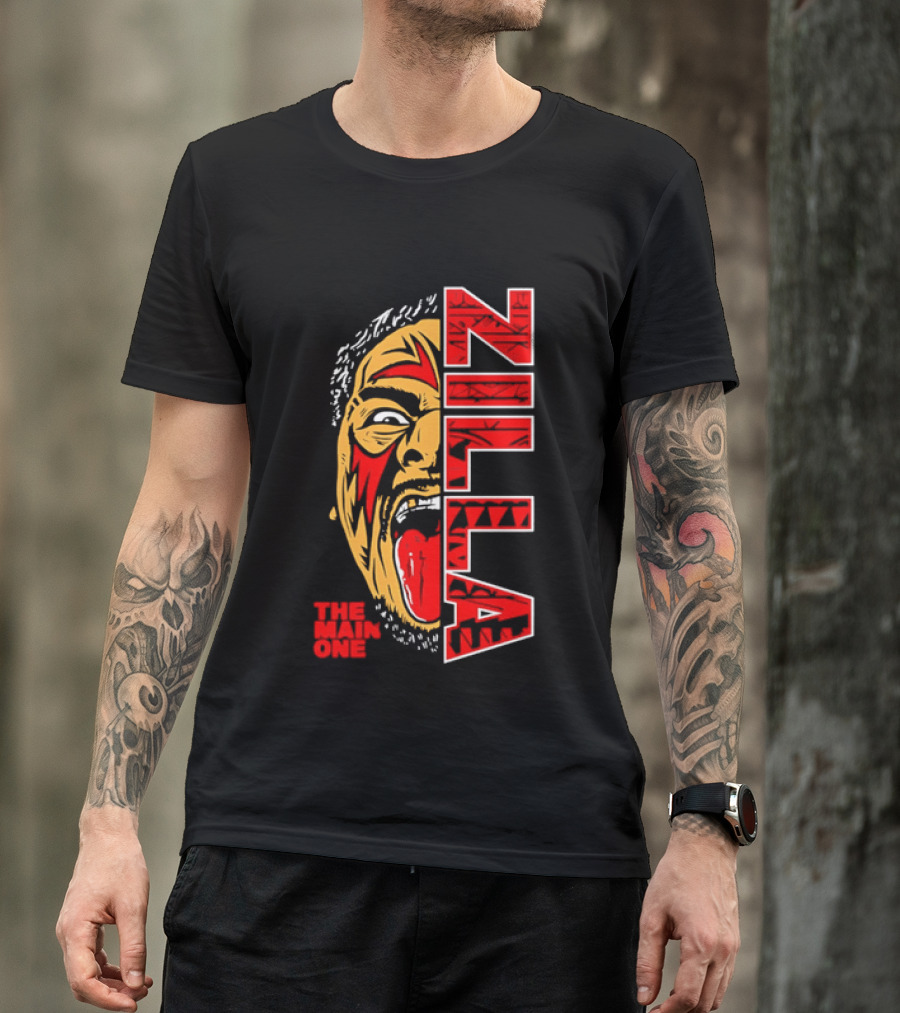 The Main One Zilla Tribal Wrestling Face T-Shirt