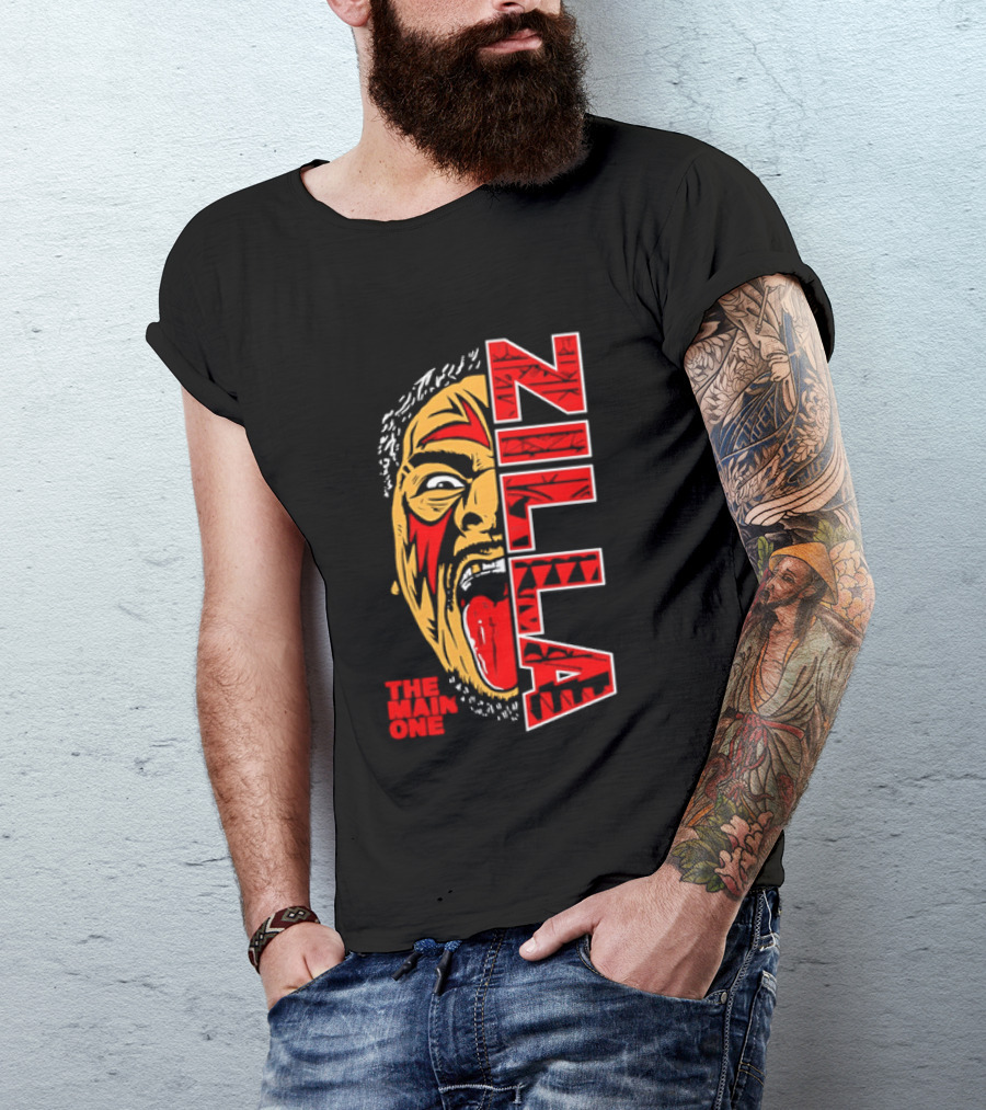 The Main One Zilla Tribal Wrestling Face T-Shirt