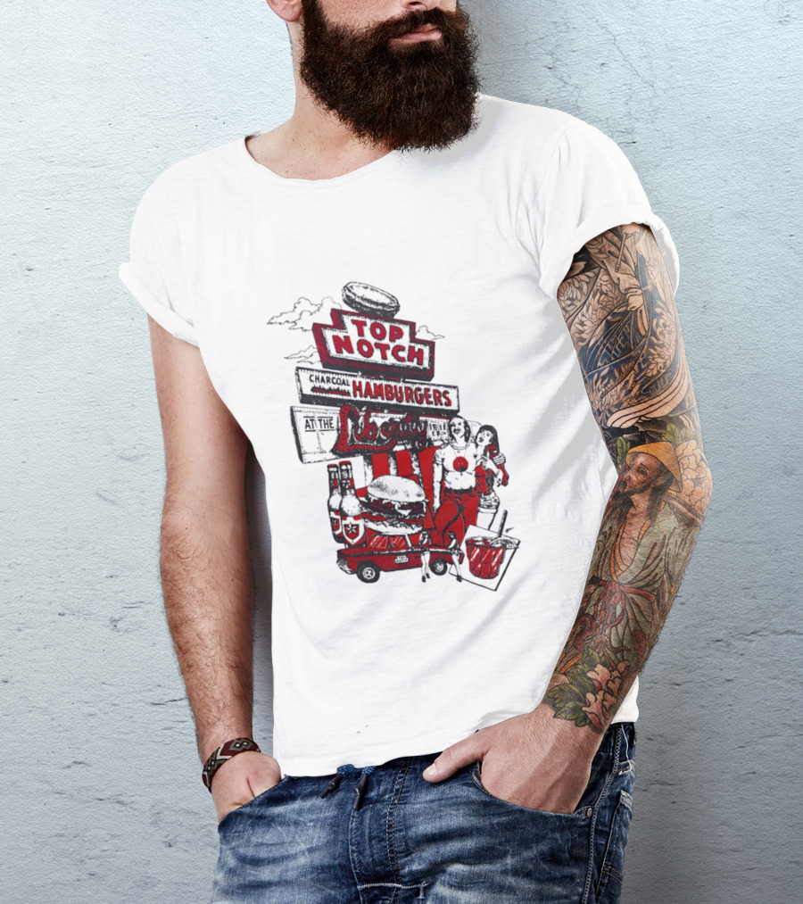 Top Notch Hamburgers Liberty Car Drink Charcoal Vibes T-Shirt