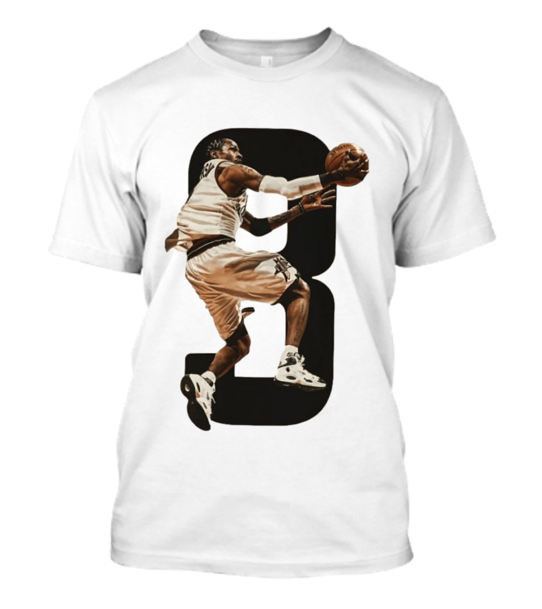 Allen Iverson Number 3 Basketball Legend Iconic Dunk T-Shirt