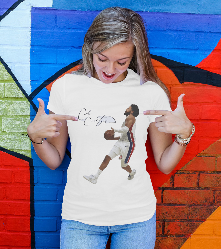 Cade Cunningham Autographed Windmill Dunk Detroit Basketball T-Shirt