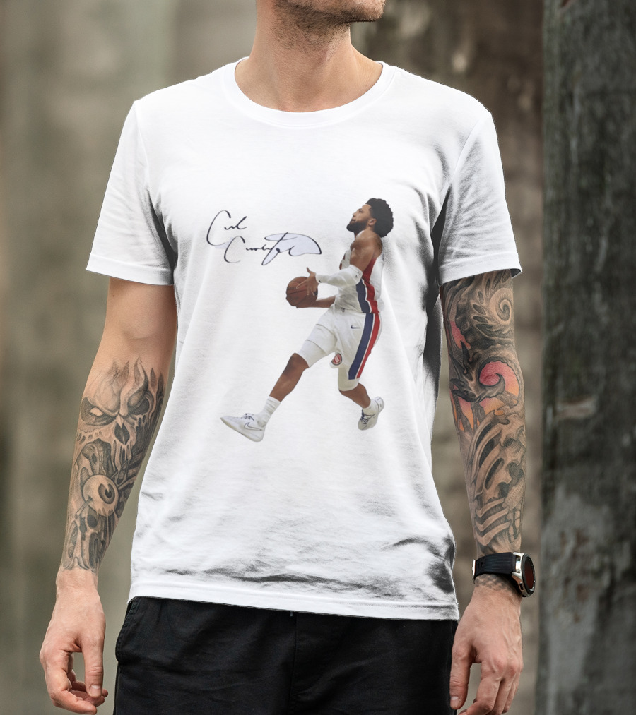 Cade Cunningham Autographed Windmill Dunk Detroit Basketball T-Shirt