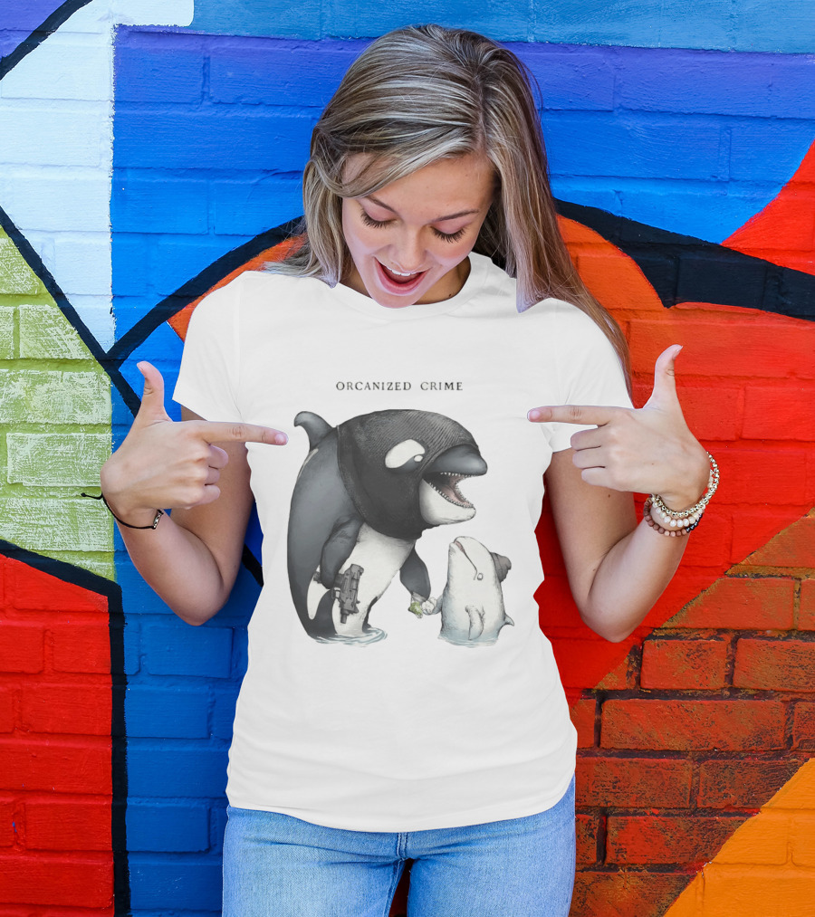 Orcanized Crime Dolphin 2026 Gun And Fish Transaction T-Shirt