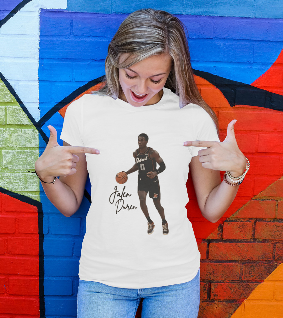Jalen Duren Detroit Pistons Basketball Player Number 0 T-Shirt