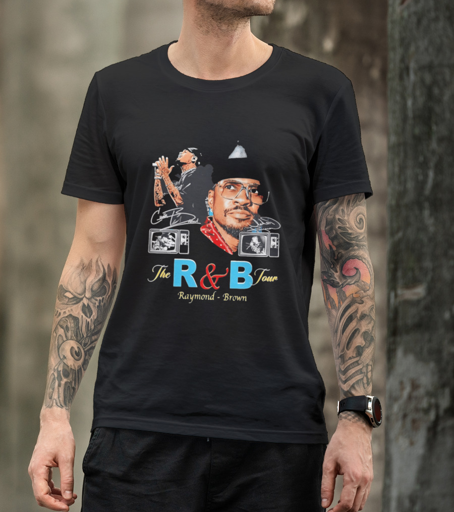 The R&B Tour Chris Brown Usher Raymond Vintage Style Concert T-Shirt